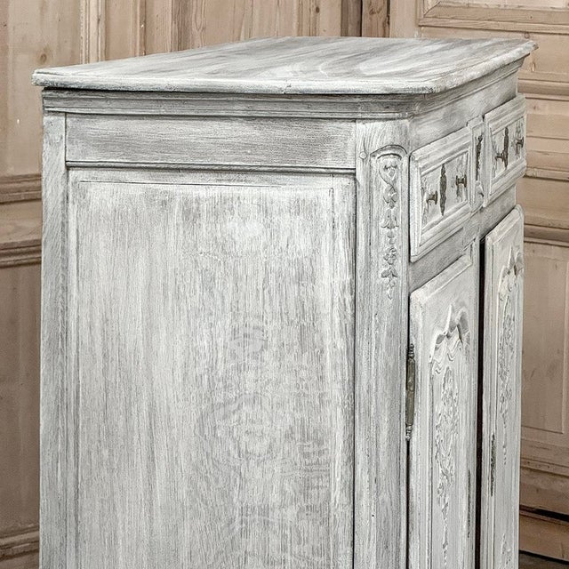 18th Century Country French Hand-Carved Whitewashed Buffet For Sale - Image 17 of 18