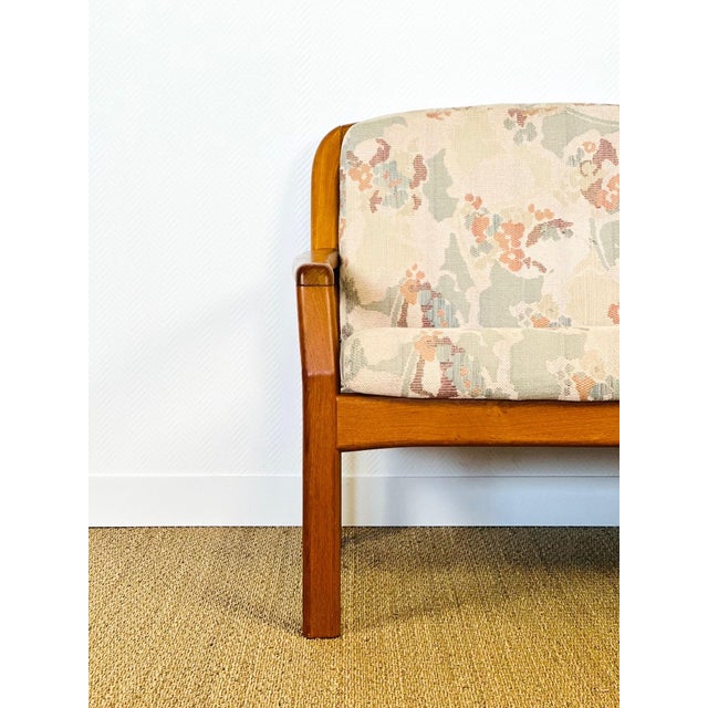 Danish Bench in Teak and Floral Fabric from Dyrlund, 1960s For Sale - Image 13 of 18