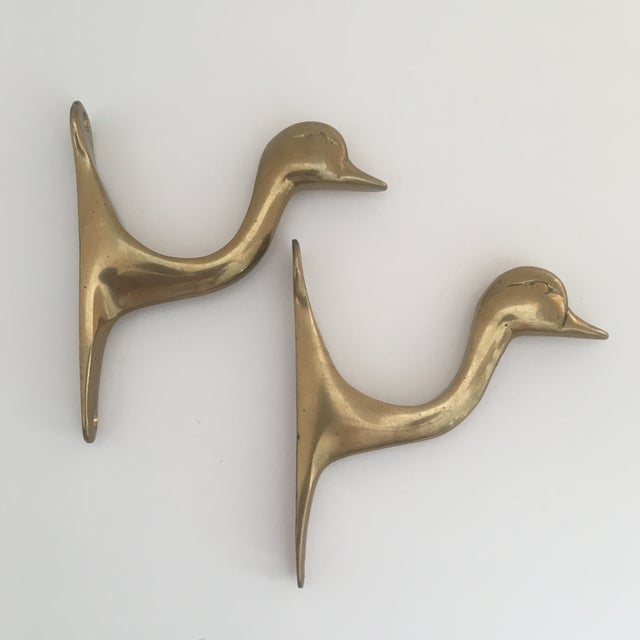 Vintage Solid Brass Duck Head Wall Hooks a Pair Chairish