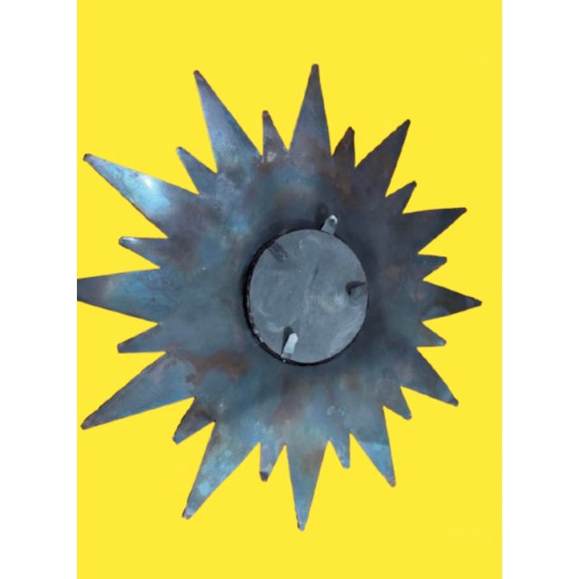 Mid 20th Century French Sunburst Brutalist Mirror in the Style of Line Vautrin For Sale - Image 10 of 11