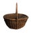 Shabby Chic Vintage Rustic Wicker Gathering Basket With Handle For Sale - Image 3 of 14