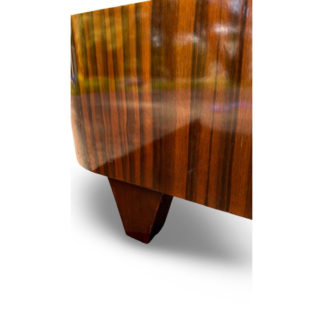 1930s Italian Art Deco Burl Maple and Rosewood Waterfall Queen Bed For Sale - Image 9 of 12