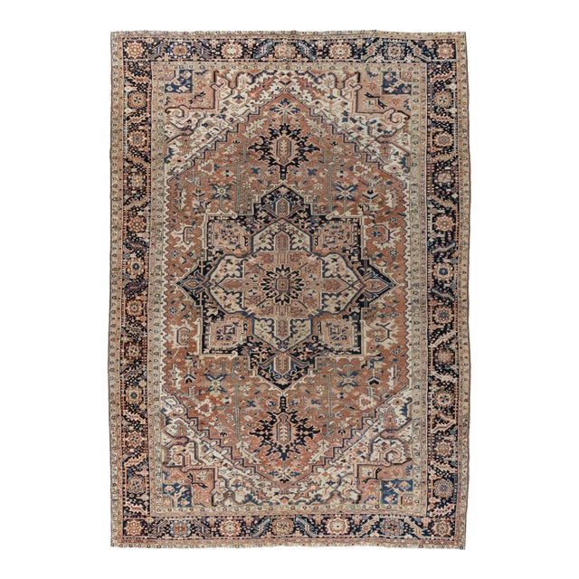 Vintage Heriz Rug 9'2 X 12'11 For Sale