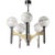 5-Light Chandelier in Chrome with Hand-Painted Glass Lamp Shades by Gaetano Sciolari, Italy, 1960s For Sale - Image 13 of 13