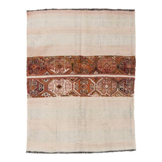 Vintage Decorative Turkish Embroidered Rug - 4`0″ X 5`1″ For Sale