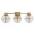 Chapman & Myers for Visual Comfort Signature Gracie Triple Sconce in Antique-Burnished Brass with Clear Glass For Sale