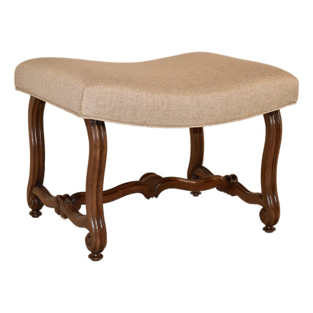 19th Century French Walnut Stool For Sale
