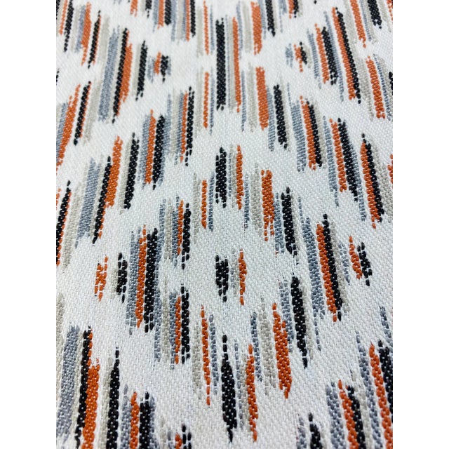 Graham Sanderson Romo Nicoya Estro Indoor Outdoor Henna Orange Cream Grey Southwestern Geometric Upholstery Fabric For Sale - Image 4 of 4