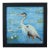 Wildlife Heron in Lake or Pond Oil Painting Displayed in a Sleek Black Wood Frame For Sale