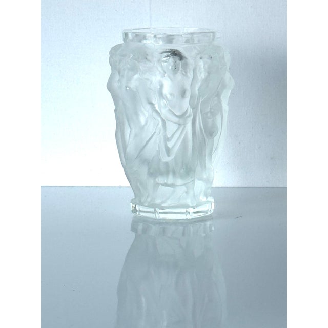 René Lalique Art Deco Thick-Walled Bacchus Vase in Frosted Glass by René Lalique For Sale - Image 4 of 7