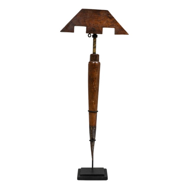 19th Century French Wooden Bird Lure On Metal Stand For Sale