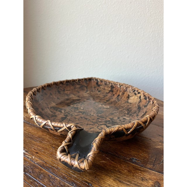 Vintage Palecek Leaf Shaped Wooden Bowl For Sale - Image 10 of 11