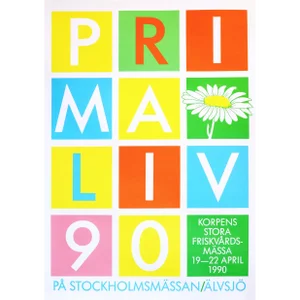 1990 Swedish Poster - Prima LIV 90, Stockholmmassan/Alvsjo (Colour Blocking)