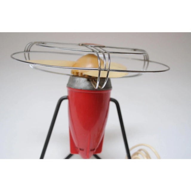 Small Vintage Italian Modern Red Table/Wall-Mounted Fan by Msm Milano For Sale - Image 10 of 12