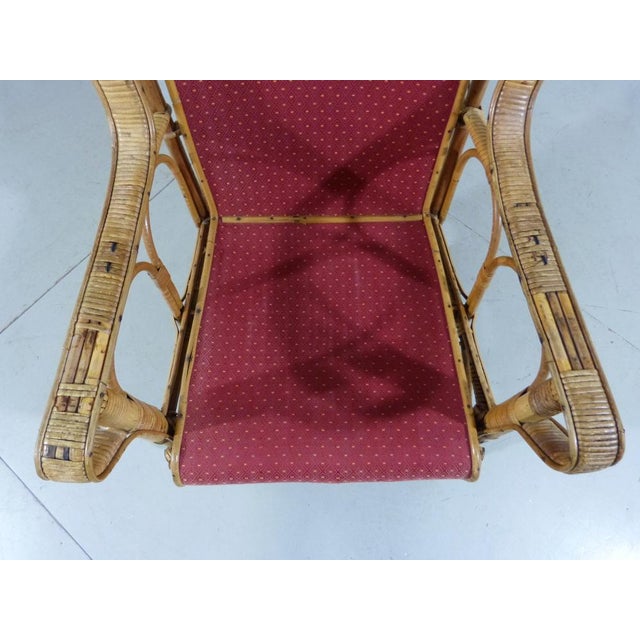 Rattan & Fabric Armchair, 1930s For Sale - Image 13 of 18