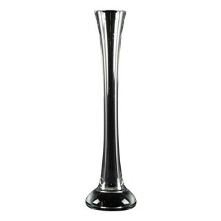 Vintage One Flower Vase in Transparent Art Glass, Italy, 1970s For Sale