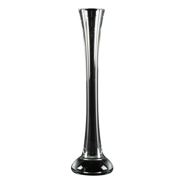 Vintage One Flower Vase in Transparent Art Glass, Italy, 1970s For Sale