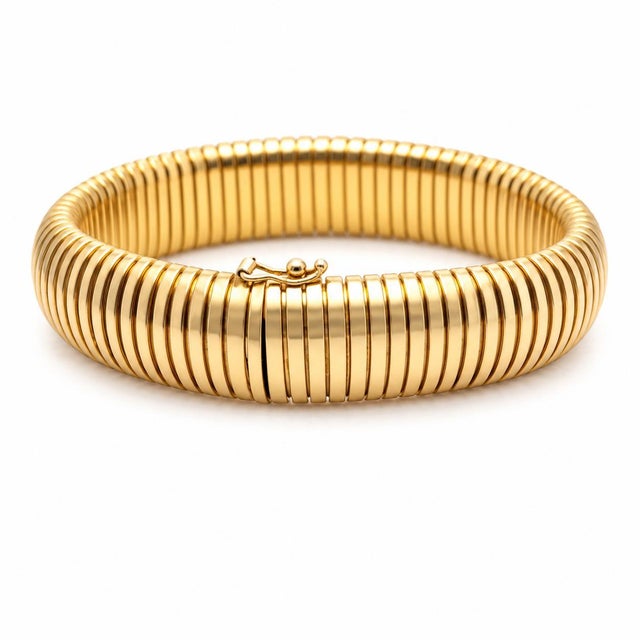 Contemporary 14k Italian Tubogas Bracelet For Sale - Image 3 of 3