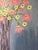 Extra Large, Folk Art, Modern Abstract Floral Still Life Acrylic Painting, Signed, Dated For Sale - Image 4 of 6