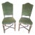 Chairs in Lacquered and Gilded Wood with Green Velvet Upholstery, 1940s, Set of 2 For Sale