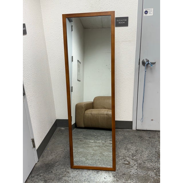 Threshold Wood Floor Mirror For Sale - Image 4 of 12