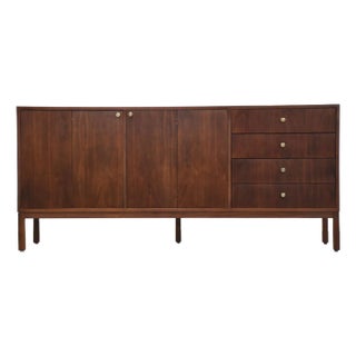 1960s Refinished Paul McCobb Style Walnut Credenza Dresser For Sale