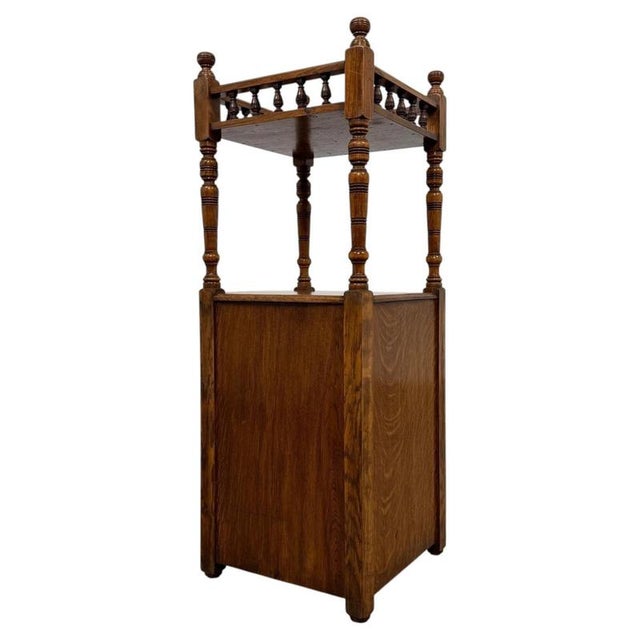 Wood Antique English Golden Oak Cabinet, 1900s For Sale - Image 7 of 15