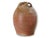 Late 19th century French terracotta olive oil jug with classic rustic form, featuring two loop handles and partial cream...