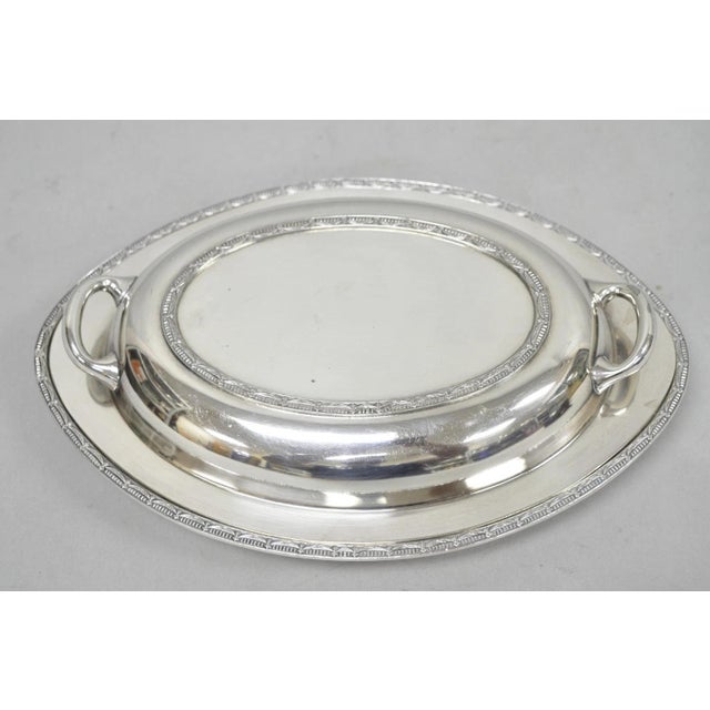 Silver Vintage T&t Silver Plated Victorian Oval Vegetable Serving Platter W/ Drapes For Sale - Image 8 of 16