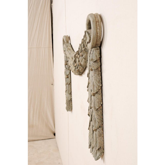 Wood Vintage Carved Wood Swag with Leaf & Acorn Motif For Sale - Image 7 of 12