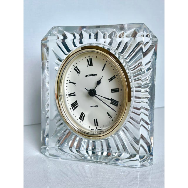 Mid 20th Century Vintage Crystal Mantle Clock by Staiger of West