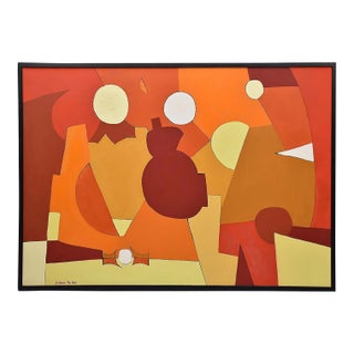 1967 Arnold Weber Mid-Century Modern Abstract Oil Painting, Impasto on Canvas For Sale