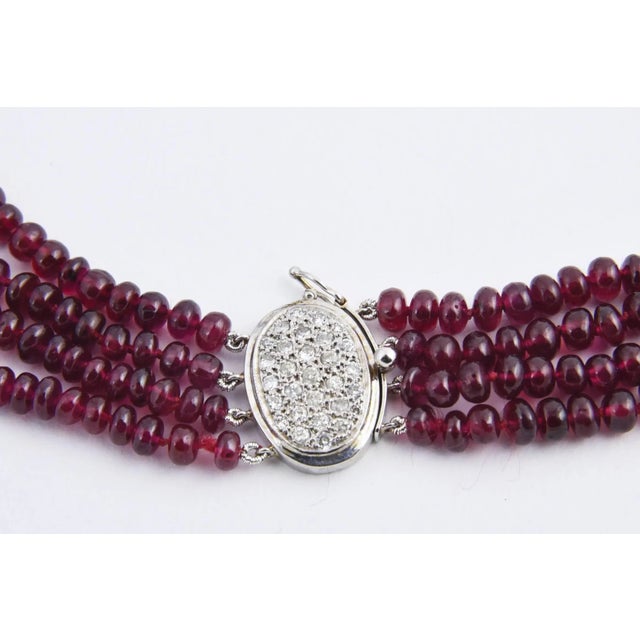 Early 21st Century Ruby Bead Necklace With Tutti Fruitti Emerald Diamond Sapphire Ruby Gold Spacers For Sale - Image 5 of 10