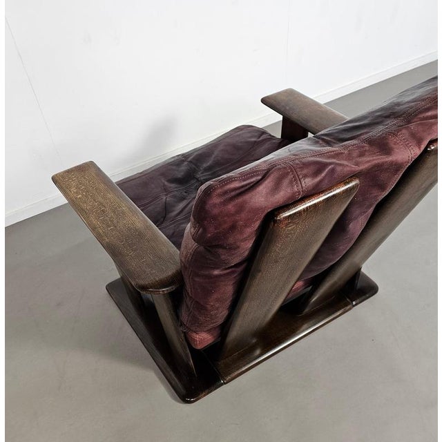 Brutalist Brutalist Upholstered Wood Armchair, 1960s For Sale - Image 3 of 18