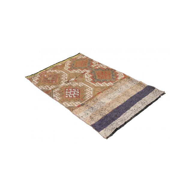 Handwoven vintage decorative kilim rug from Marash region of Turkey. Approximately 50-60 years old. In good condition....