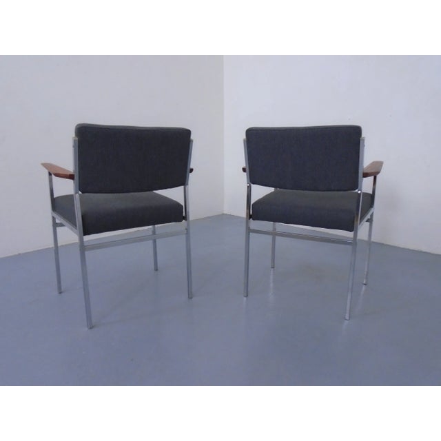 Vintage Square Tubular Tulipwood and Steel Armchairs, Germany, 1960s, Set of 2 For Sale - Image 10 of 15