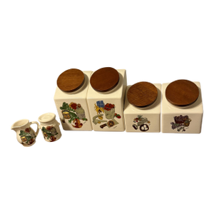 Hyalyn Ceramic Canisters With Creamer and Sugar Set - 6pcs