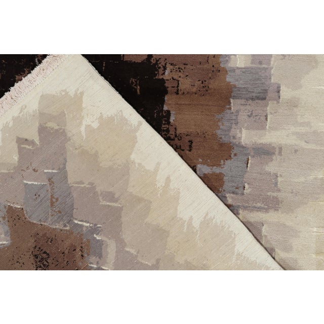 Textile Rug & Kilim’s Art Deco Style Contemporary Rug in Brown, Black and Gray Patterns For Sale - Image 7 of 7