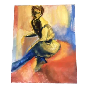 1970’s Original Vintage Abstract Expressionist Female Nude Painting