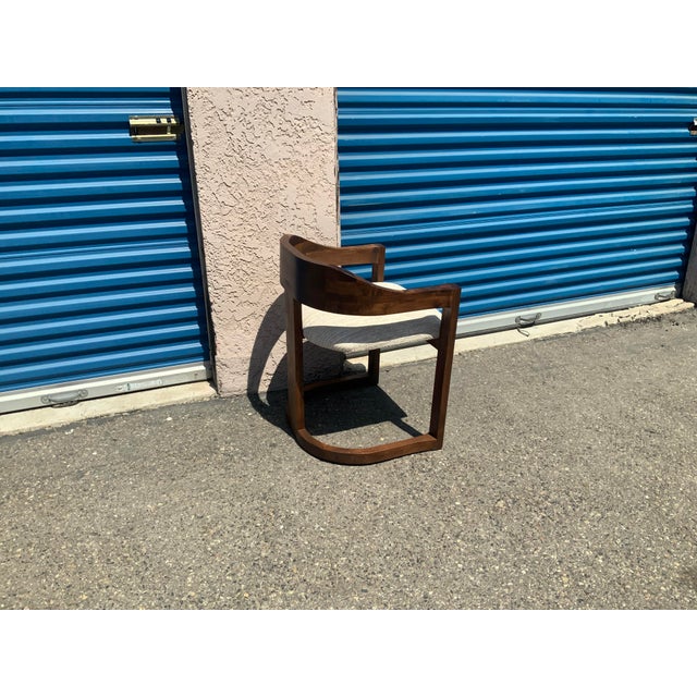 Solid Walnut Dining Chair in Manner of Onassis Chair by Karl Springer Mid-Century Modern For Sale - Image 11 of 12