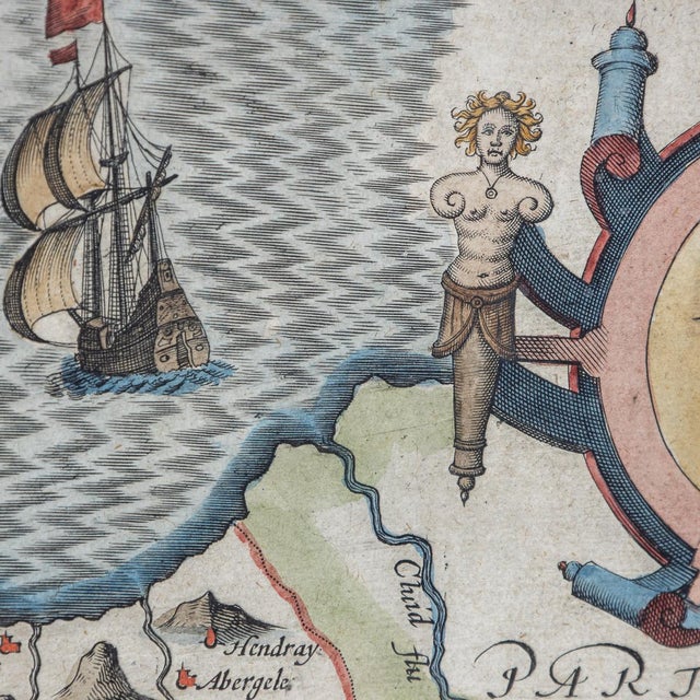 17th Century Map of Denbighshire by John Speed, 1610s For Sale - Image 11 of 18