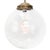 Large Vintage Clear Glass and Brass Globe Pendant Light For Sale - Image 6 of 7