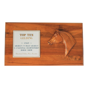 1969 Arabian Horse Show Walnut Wood Wall Plaque