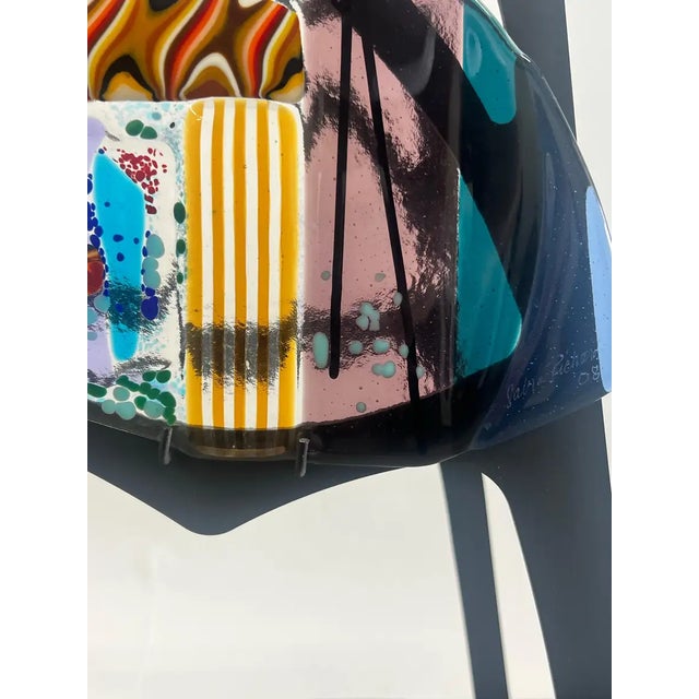 Sabra Richards Art Glass & Steel Sculptural Console Table, Signed & Dated 2008 For Sale - Image 15 of 18