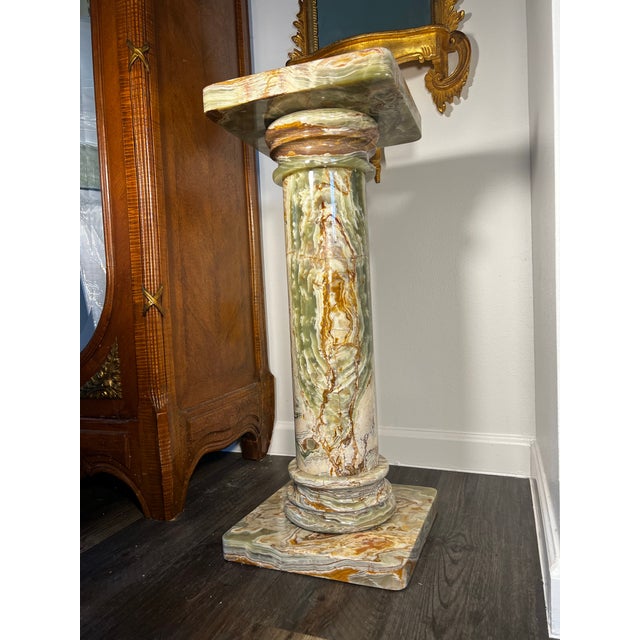 1970s Green Onyx Pedestal For Sale - Image 5 of 8