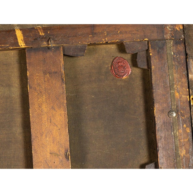 An 18th century painting of a gallant scene in a park. Attributed with seal of painter's studio to Philippe Mercier (1689...