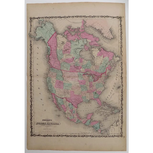 Original map from Johnson's North America by Alvin Jewett Johnson & Benjamin P Ward, published New York, 1864. The map...