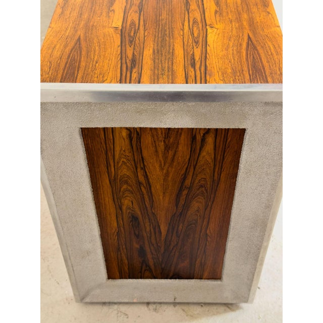 Rosewood, Chrome & Smoked Glass Sideboard attributed to Richard Young for Merrow Associates, 1960s For Sale - Image 12 of 16