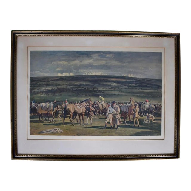 "In the Saddling Paddock, Cheltenham March Meeting" 1952 Chromolithograph by Sir Alfred Munnings, Framed For Sale