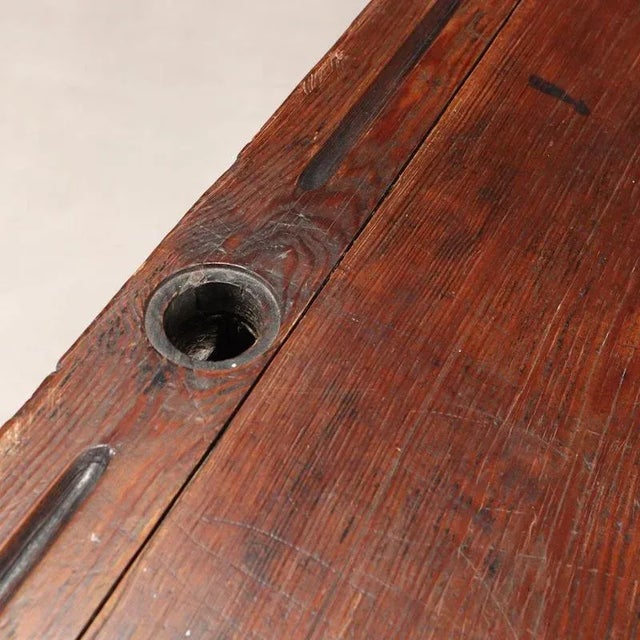 Antique 2-Seater School Desk in Walnut For Sale - Image 9 of 11